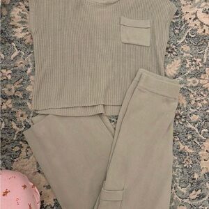 Sincerely Jules Ribbed Knit Set in Tan